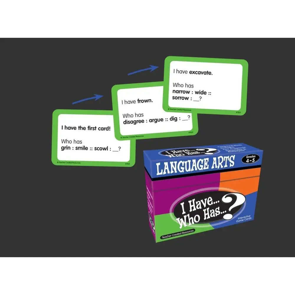 NEW Language Arts Grades 4-5 I Have...Who Has? Interactive Game Cards Skill Fun!
